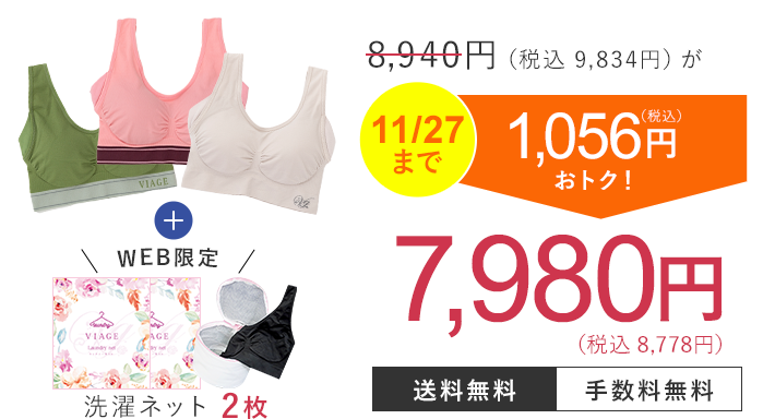 8940円（税込9834円）が7パーセントオフ 689円（税込）おトク！ 8314円（税込9145円） 洗濯ネット2枚 送料無料 手数料無料