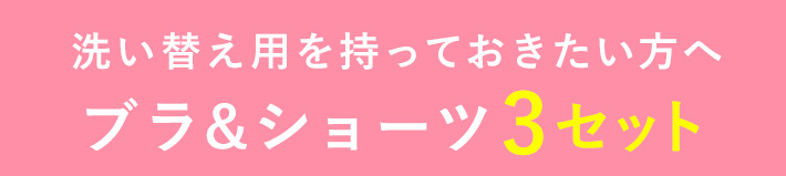 洗い替えで毎日使いたい方へブラ＆ショーツ3セット