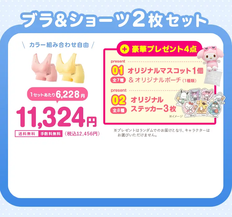 11,324円（税込12,456円）が6,228円（税込）おトク！ 送料無料 手数料無料 オリジナルマスコット1個、オリジナルステッカー3枚