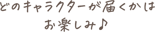 どのキャラクターが届くかはお楽しみ