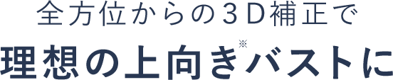 全方位からの3D補正で理想の上向き※バストに