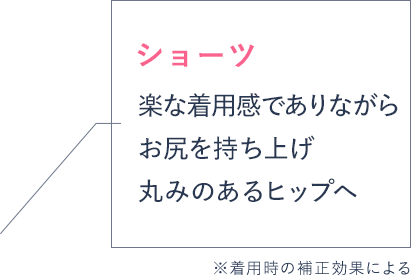 ショーツ 楽な着用感でありながらお尻を持ち上げ丸みのあるヒップへ ※着用時の補正効果による