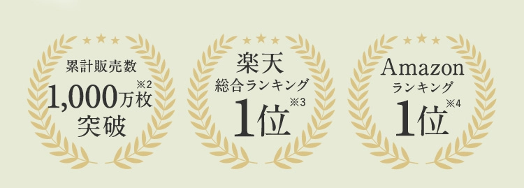 累計販売数500万枚突破※2 楽天年間ランキング1位※3 ナイトブラ利用者が選ぶオススメしたいナイトブラNo.1※4
