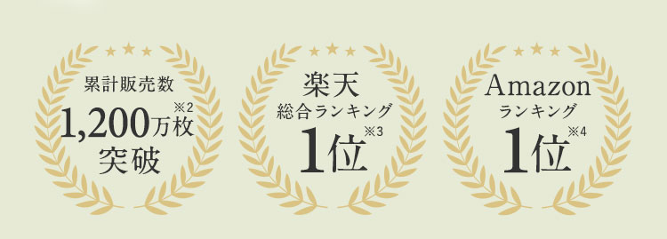 累計販売数500万枚突破※2 楽天年間ランキング1位※3 ナイトブラ利用者が選ぶオススメしたいナイトブラNo.1※4