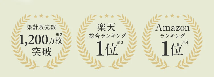 累計販売数500万枚突破※2 楽天年間ランキング1位※3 ナイトブラ利用者が選ぶオススメしたいナイトブラNo.1※4