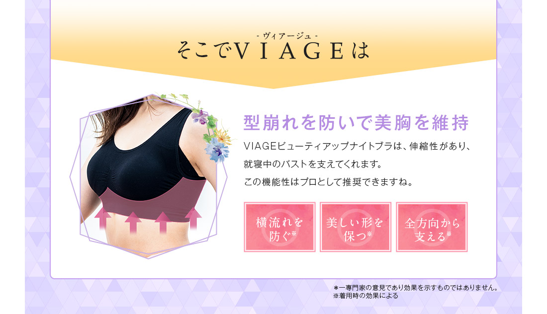 そこでVIAGEは型崩れを防いで美胸を維持